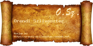 Orendi Szilveszter névjegykártya